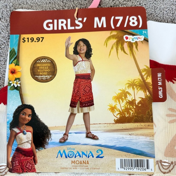 Disney Moana 2 Red and Cream Dress - Picture 5 of 8